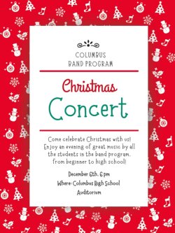 Christmas Band Concert December 6th